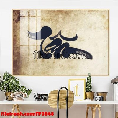 File tranh in trần 3D File tranh thư pháp TP2048 (ảnh gốc)