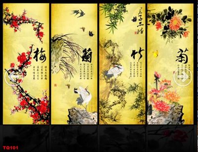 File in lụa File tranh tứ quý TQ101 (phong cảnh) File tranh tứ quý TQ101
