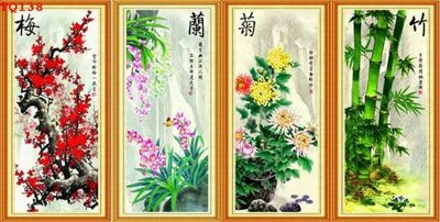 File in ấn File tranh tứ quý TQ138 (bản gốc) cao cấp