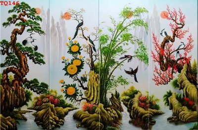 File gốc File tranh tứ quý TQ146 (in mica) làm quà tặng