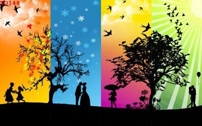 File tranh File tranh tứ quý TQ148 (bản gốc) in lụa dán tường