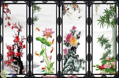 Tải file File tranh tứ quý TQ23 (gốc) chủ đề phong thủy