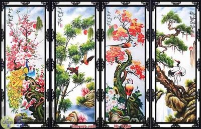 Download file File tranh tứ quý TQ26 (gốc) in mica cao cấp