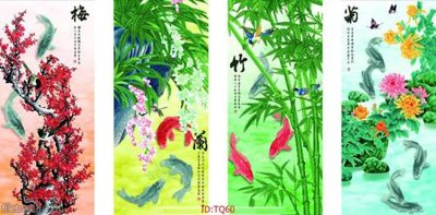 File in lụa File tranh tứ quý TQ60 (phong cảnh) File tranh tứ quý TQ60