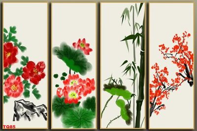 File in mica File tranh tứ quý TQ85 (bản gốc) sắc sảo