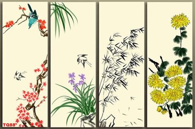 Download file gốc File tranh tứ quý TQ88 (in mica) trong suốt