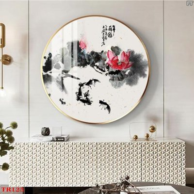 File gốc File tranh tròn hoa sen TRR125 (phong cách) cổ điển