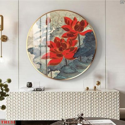 File gốc File tranh tròn hoa sen TRR131 (dành cho trang trí nội thất)