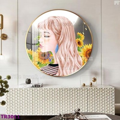 File PSD File tranh tròn hiện đại TR3011 (gốc) tách lớp chi tiết