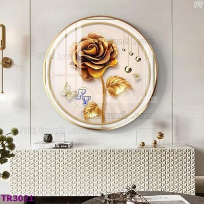 File tranh File tranh tròn hiện đại TR3021 (bản gốc) treo quán cafe