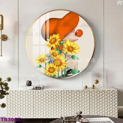 Tải file File tranh tròn hiện đại TR3065 (ảnh gốc) in gạch 3D