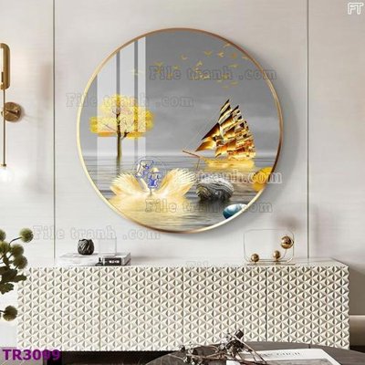 File gốc File tranh tròn hiện đại TR3099 (thiết kế) cho in ấn