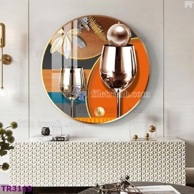 Hình ảnh file gốc File tranh tròn hiện đại TR3119 cho in UV