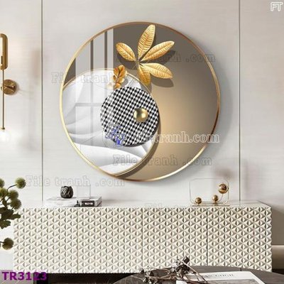 File gốc File tranh tròn hiện đại TR3123 (in mica) cắt laser