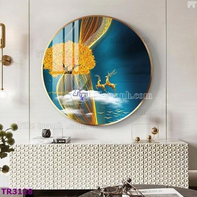 File in trần File tranh tròn hiện đại TR3128 (bản gốc) đại dương