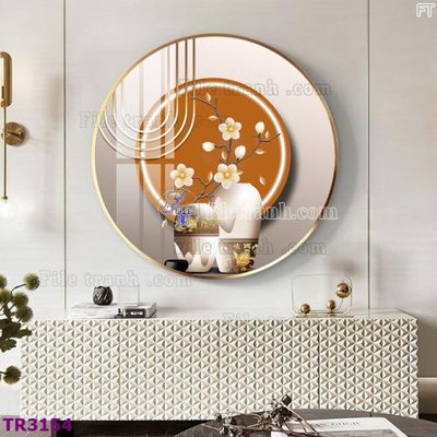 File in lụa File tranh tròn hiện đại TR3154 (tân cổ điển) File tranh tròn hiện đại TR3154