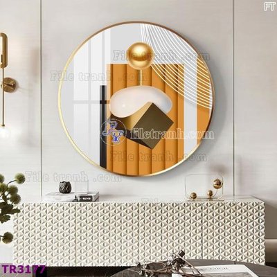 File gốc File tranh tròn hiện đại TR3177 (in mica) cắt laser