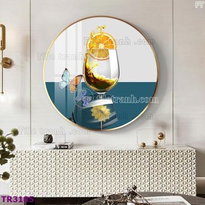 File tranh File tranh tròn hiện đại TR3185 (gốc) in trên kính