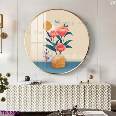 File gốc File tranh tròn hiện đại TR3208 (in 3D) nghệ thuật