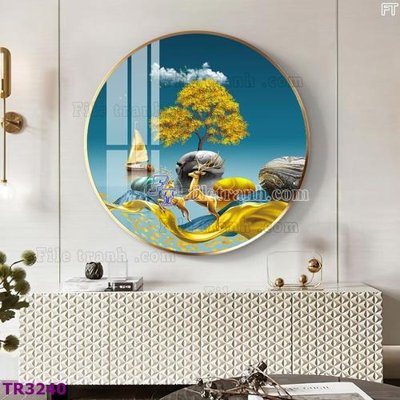 Tải file File tranh tròn hiện đại TR3240 (PSD) cho in tranh 3D