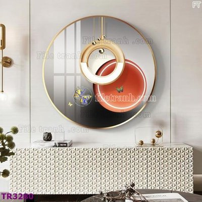 Hình ảnh file gốc in lụa File tranh tròn hiện đại TR3280