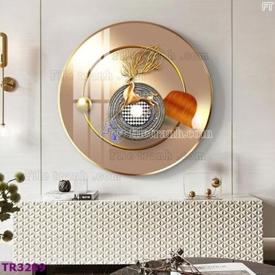 File in trần File tranh tròn hiện đại TR3289 (file gốc) xuyên sáng