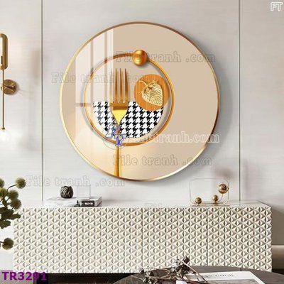 Download file gốc File tranh tròn hiện đại TR3291 (in mica) 3D
