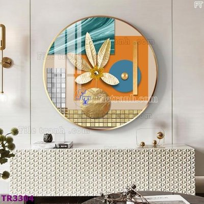 Ảnh gốc File tranh tròn hiện đại TR3304 (độ nét cao) in mica