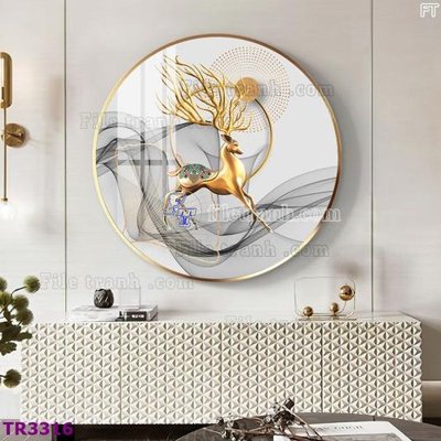 File gốc File tranh tròn hiện đại TR3316 (in lụa) chi tiết cao