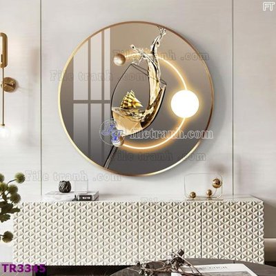 File in lụa File tranh tròn hiện đại TR3345 (tân cổ điển) File tranh tròn hiện đại TR3345