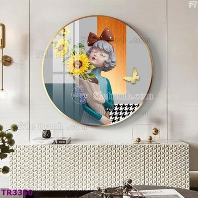 Tải file File tranh tròn hiện đại TR3350 (ảnh gốc) in tranh kính