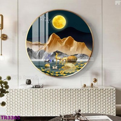 Tải file gốc in lụa File tranh tròn hiện đại TR3365 siêu nét