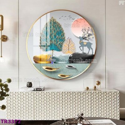File ảnh File tranh tròn hiện đại TR3372 (gốc) in poster