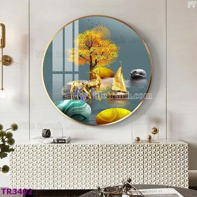 File gốc File tranh tròn hiện đại TR3402 cho in ấn và thiết kế