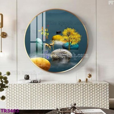 File tranh File tranh tròn hiện đại TR3403 (gốc) chủ đề thiên nhiên