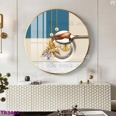 File gốc File tranh tròn hiện đại TR3449 (in 3D) nghệ thuật