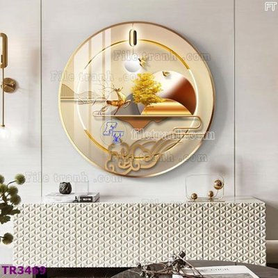 File tranh File tranh tròn hiện đại TR3469 (bản gốc) in lụa 5D