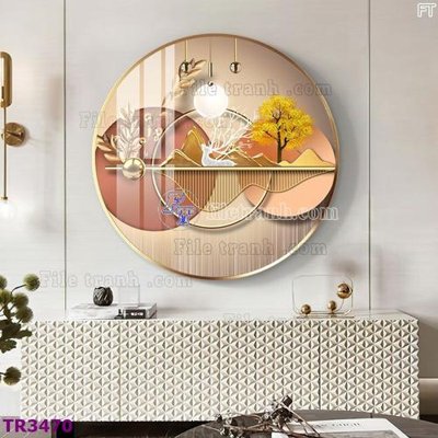 File tranh File tranh tròn hiện đại TR3470 (gốc) chủ đề con người