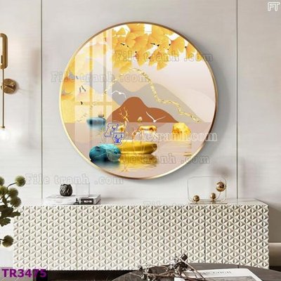 File gốc File tranh tròn hiện đại TR3475 (in 3D) cho trang trí