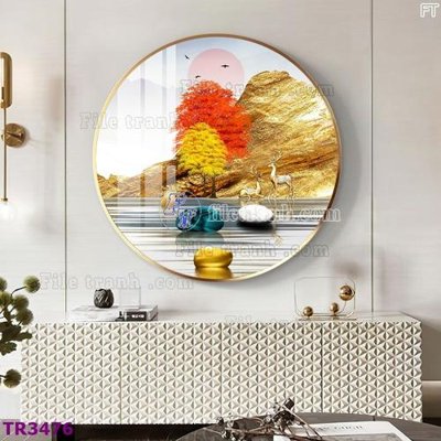 File tranh File tranh tròn hiện đại TR3476 (bản gốc) treo tường