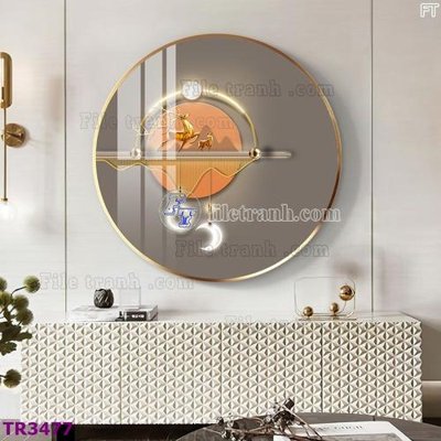 File tranh in trần File tranh tròn hiện đại TR3477 (ảnh gốc siêu nét)