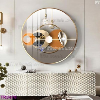 File gốc File tranh tròn hiện đại TR3478 (in lụa) trang trí tường