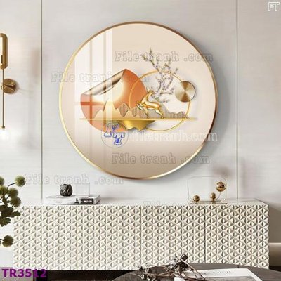 File gốc File tranh tròn hiện đại TR3512 (in ấn) không giới hạn