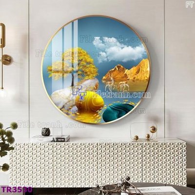 File PSD File tranh tròn hiện đại TR3530 (gốc) cho in quảng cáo