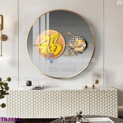 Tải file gốc in lụa File tranh tròn hiện đại TR3532 siêu nét