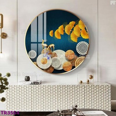 File gốc File tranh tròn hiện đại TR3554 (in 3D) nghệ thuật