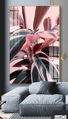 Download file gốc File tranh trừu tượng canvas TT13385 (in lụa) hoa lá