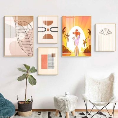 File tranh gốc File tranh treo 5 tấm tối giản Minimalist Art TT2008 (bản quyền) độc đáo