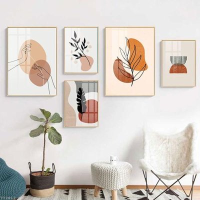 File gốc in ấn File tranh treo 5 tấm tối giản Minimalist Art TT2012 độ phân giải cao
