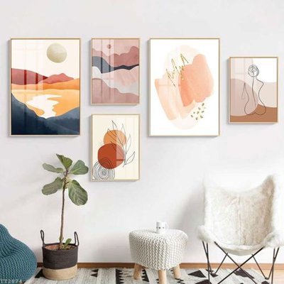 Download file ảnh gốc File tranh treo 5 tấm tối giản Minimalist Art TT2074 để in ấn